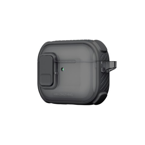 
„AirPods Pro 3 Titan Pro Mag“ dėklas – skaidrus, juodas

