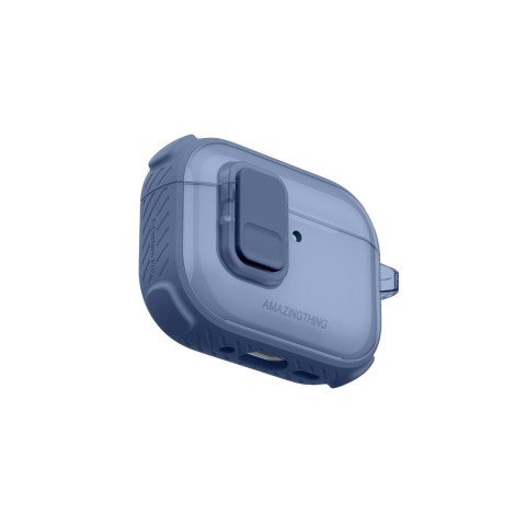 
„AirPods Pro 3 Titan Pro Mag“ dėklas – skaidrus, mėlynas

