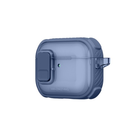 
„AirPods Pro 3 Titan Pro Mag“ dėklas – skaidrus, mėlynas
