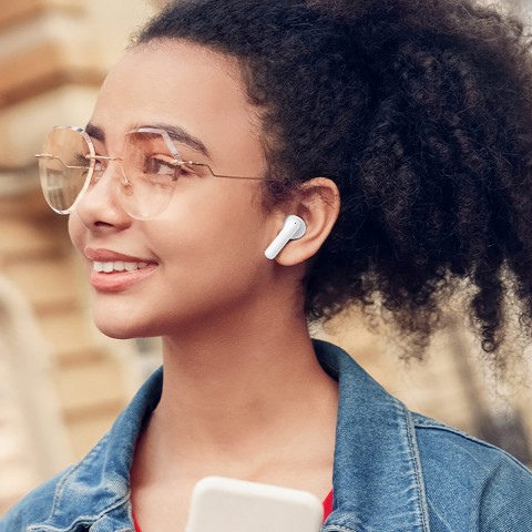 
T13 ANC IPX5 belaidės „Bluetooth“ ausinės – baltos
