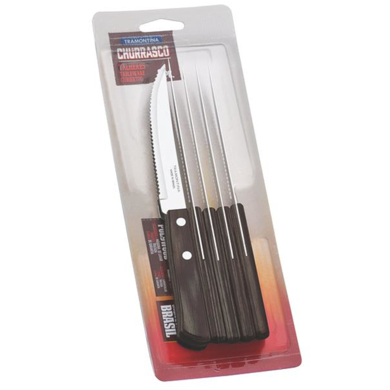 Churrasco medinės rankenos kepsnių picos peilių rinkinys, 6 215 mm ilgio