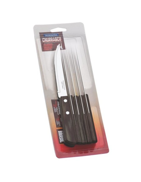 Churrasco medinės rankenos kepsnių picos peilių rinkinys, 6 215 mm ilgio Churrasco medinės rankenos kepsnių picos peilių rinkinys, 6 215 mm ilgio