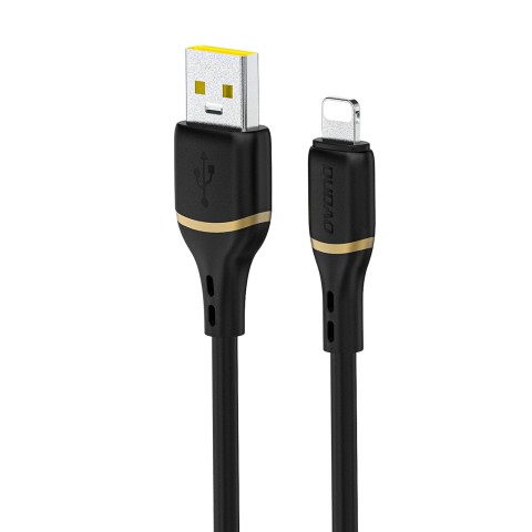 
Minkštas silikoninis pintas laidas USB-A - iPhone Lightning 30W 1m - Juodas

