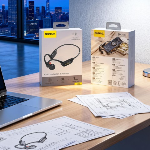 
U22 belaidės „Bluetooth“ kaulinio laidumo ausinės – juodos
