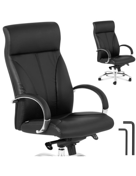 Pasukama biuro kėdė reguliuojama ECO LEATHER elegantiškas fotelis max 100 kg Pasukama biuro kėdė reguliuojama ECO LEATHER elegantiškas fotelis max 100 kg