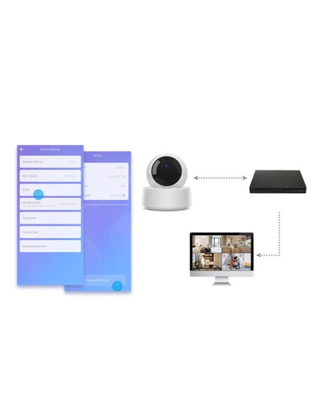 IP kamera WiFi bevielis besisukantis interneto stebėjimas Full HD 1080P baltas GK-200MP2-B IP kamera WiFi bevielis besisukantis interneto stebėjimas Full HD 1080P baltas GK-200MP2-B