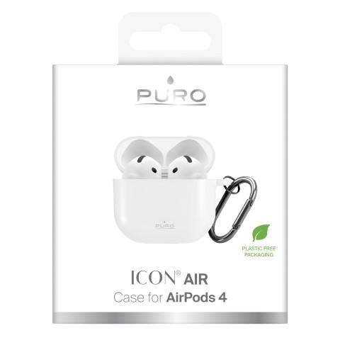 
Silikoninis dėklas „Airpods 4“ ausinėms – baltas
