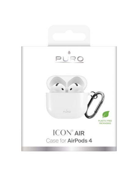 
Silikoninis dėklas „Airpods 4“ ausinėms – baltas
