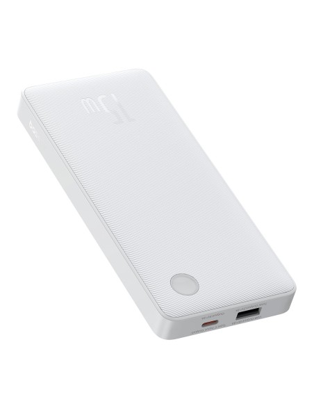 
10000mAh 15W „Airpow Lite“ nešiojamas įkroviklis su USB-A - USB-C laidu, 30 cm, baltas
