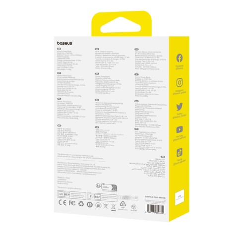 
10000mAh 15W „Airpow Lite“ nešiojamas įkroviklis su USB-A - USB-C laidu, 30 cm, baltas
