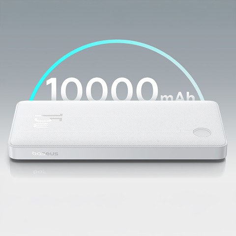 
10000mAh 15W „Airpow Lite“ nešiojamas įkroviklis su USB-A - USB-C laidu, 30 cm, baltas
