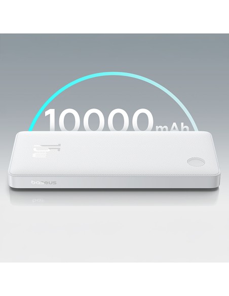 
10000mAh 15W „Airpow Lite“ nešiojamas įkroviklis su USB-A - USB-C laidu, 30 cm, baltas
