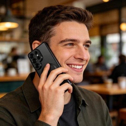 
Samsung Galaxy S26 Ultra MagFlex dėklas - permatomas juodas
