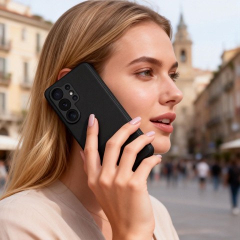 
„Samsung Galaxy S26 Ultra“ išmanusis piniginės dėklas – juodas
