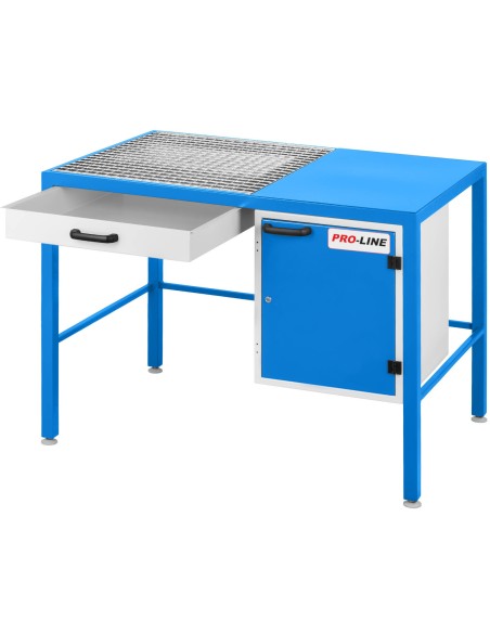 
PRO-LINE 1180x780x850 mm dirbtuvių šlifavimo stalas su dulkių surinkimo stalčiumi ir spintele
