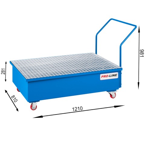 
Mobilus lašų surinkimo padėklas 2 statinėms PRO-LINE 1210x810x981mm

