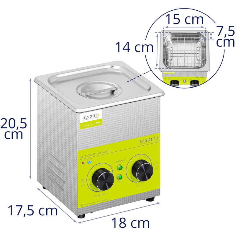 Skalbyklė ultragarsinis vonios valytuvas 1,3 l 60 W