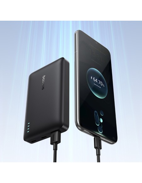
Išorinė baterija 10000mAh 22.5W EnerFill FP21 USB-A USB-C su USB-C laidu - juoda
