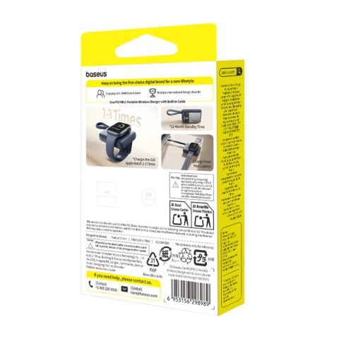 
1640 mAh 5W „EnerFill FW11“ nešiojama baterija, skirta „Apple Watch“ su integruotu laidu - juoda
