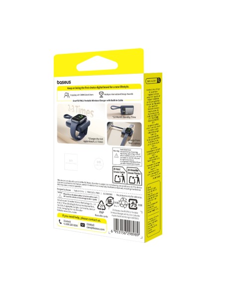 
1640 mAh 5W „EnerFill FW11“ nešiojama baterija, skirta „Apple Watch“ su integruotu laidu - juoda
