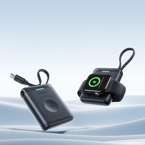 
1640 mAh 5W „EnerFill FW11“ nešiojama baterija, skirta „Apple Watch“ su integruotu laidu - juoda
