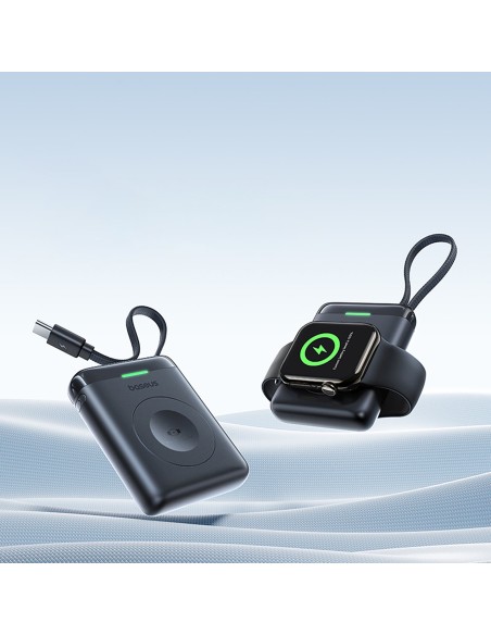 
1640 mAh 5W „EnerFill FW11“ nešiojama baterija, skirta „Apple Watch“ su integruotu laidu - juoda
