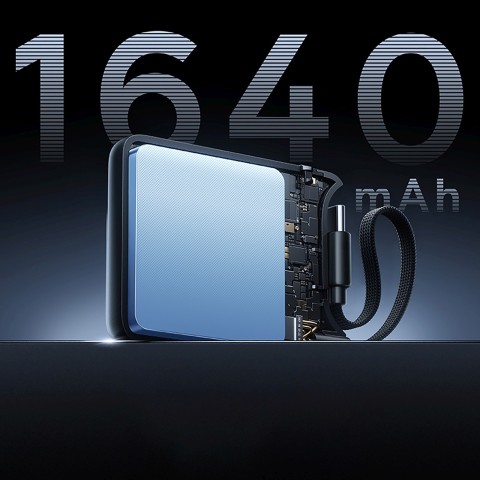 
1640 mAh 5W „EnerFill FW11“ nešiojama baterija, skirta „Apple Watch“ su integruotu laidu - juoda
