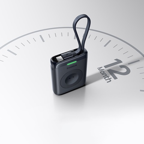 
1640 mAh 5W „EnerFill FW11“ nešiojama baterija, skirta „Apple Watch“ su integruotu laidu - juoda
