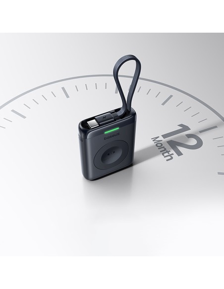 
1640 mAh 5W „EnerFill FW11“ nešiojama baterija, skirta „Apple Watch“ su integruotu laidu - juoda
