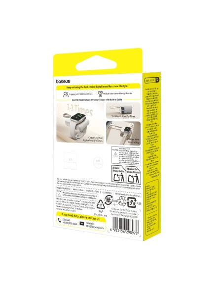 
1640 mAh 5W „EnerFill FW11“ nešiojama baterija, skirta „Apple Watch“ su integruotu laidu – balta
