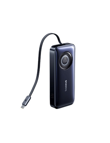 
20000mAh 67W nešiojama baterija su ištraukiamu USB-C laidu – juoda

