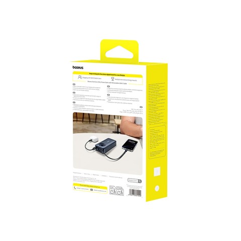 
20000mAh 67W nešiojama baterija su ištraukiamu USB-C laidu – juoda
