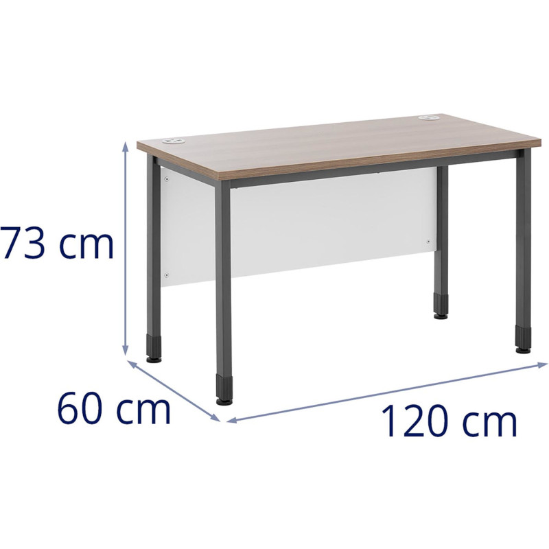 Kaimiškas pramoninis loft kompiuterio stalas namų biurui 120x60 cm rudos ir pilkos spalvos