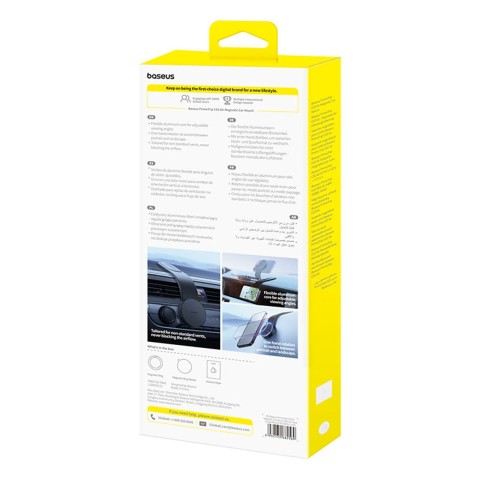 
Magnetinis telefono laikiklis automobiliui, tvirtinamas prie prietaisų skydelio, lipnus - juodas
