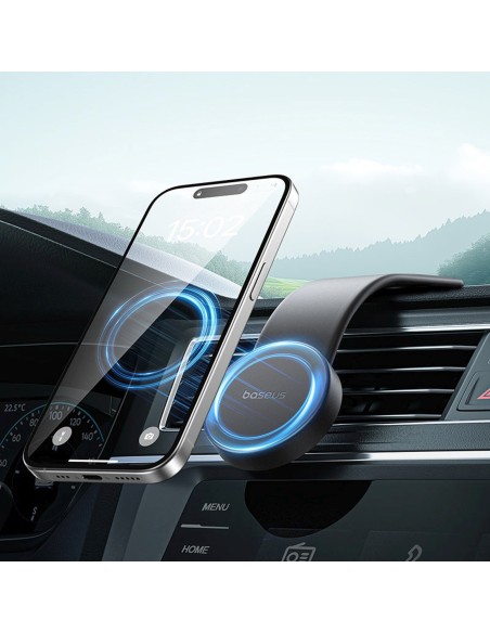 
Magnetinis telefono laikiklis automobiliui, tvirtinamas prie prietaisų skydelio, lipnus - juodas
