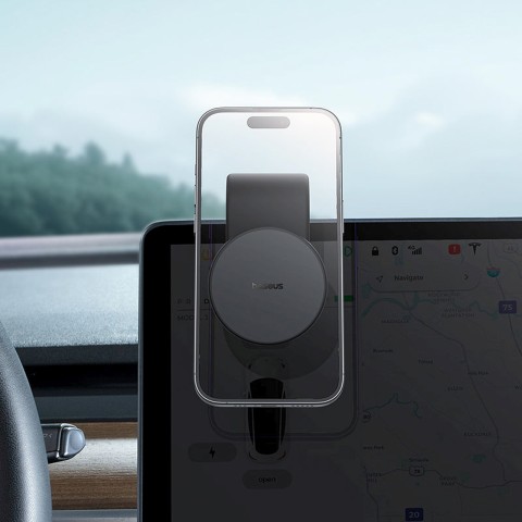 
Magnetinis telefono laikiklis automobiliui, tvirtinamas prie prietaisų skydelio, lipnus - juodas
