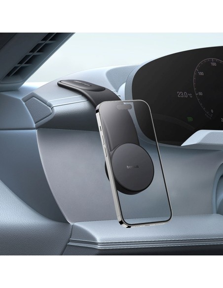 
Magnetinis telefono laikiklis automobiliui, tvirtinamas prie prietaisų skydelio, lipnus - juodas
