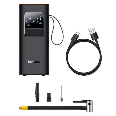 
Baterijomis maitinamas kompresorius, padangų pompa su ekranu, 50 W, 4000 mAh - juodas
