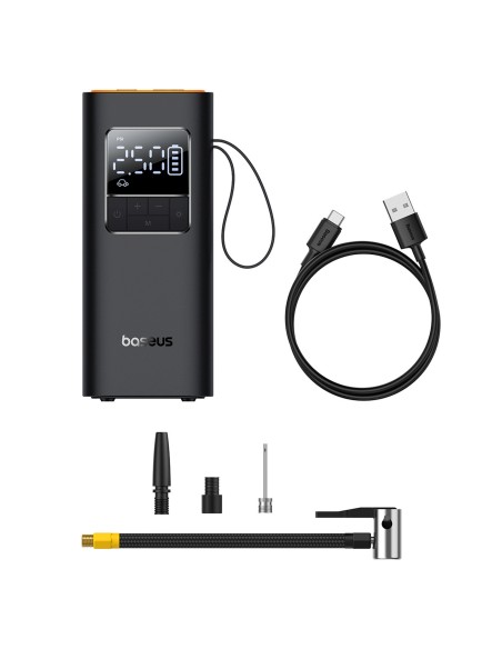 
Baterijomis maitinamas kompresorius, padangų pompa su ekranu, 50 W, 4000 mAh - juodas
