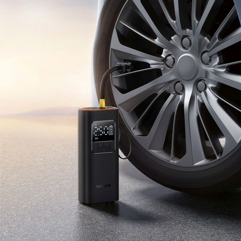 
Baterijomis maitinamas kompresorius, padangų pompa su ekranu, 50 W, 4000 mAh - juodas
