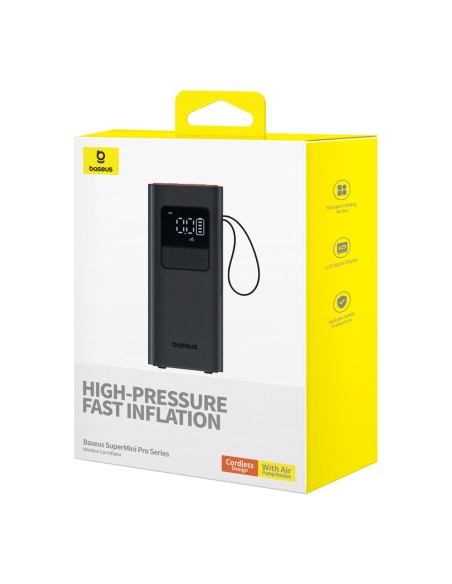 
Baterijomis maitinamas kompresorius, padangų pompa su ekranu, 50 W, 4000 mAh - juodas
