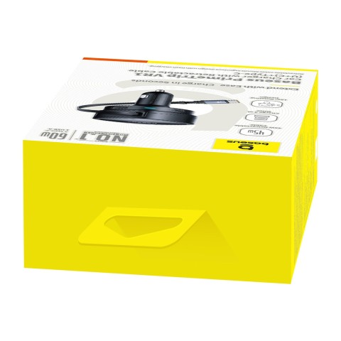 
USB-A USB-C automobilinis įkroviklis su ištraukiamu USB-C laidu, 60 W – juodas
