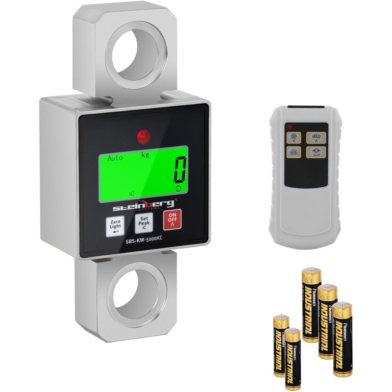 Pakabinamos svarstyklės su nuotolinio valdymo pultu iki 5000 kg / 1 arba 2 kg LCD