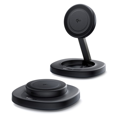 
Sulankstomas 15 W indukcinis įkroviklis su 20 W sieniniu įkrovikliu ir USB-C laidu – juodas
