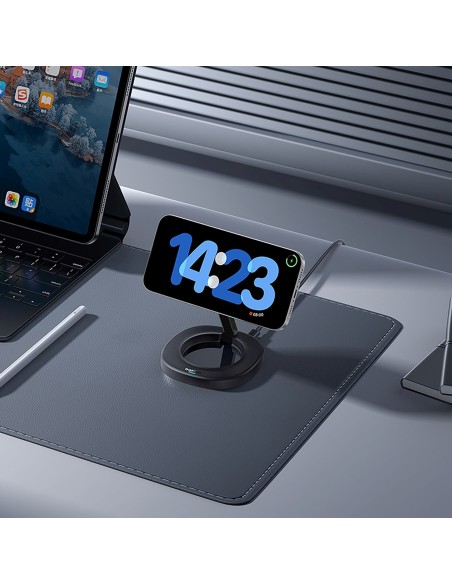 
Sulankstomas 15 W indukcinis įkroviklis su 20 W sieniniu įkrovikliu ir USB-C laidu – juodas
