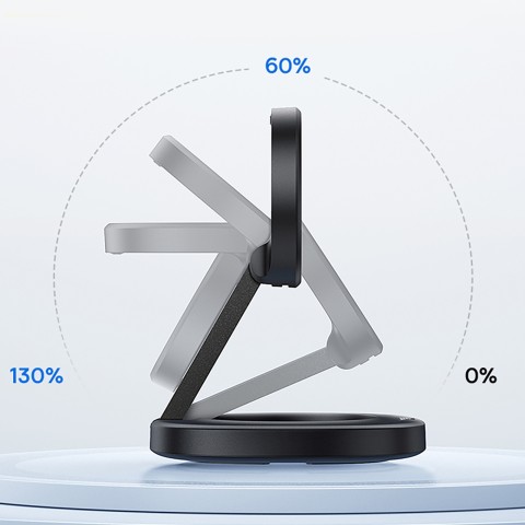 
Sulankstomas 15 W indukcinis įkroviklis su 20 W sieniniu įkrovikliu ir USB-C laidu – juodas

