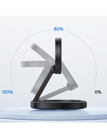 
Sulankstomas 15 W indukcinis įkroviklis su 20 W sieniniu įkrovikliu ir USB-C laidu – juodas
