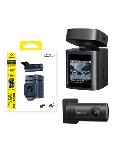 
„PrimeTrip VD1“ 2K+1080p automobilio vaizdo registratorius – juodas
