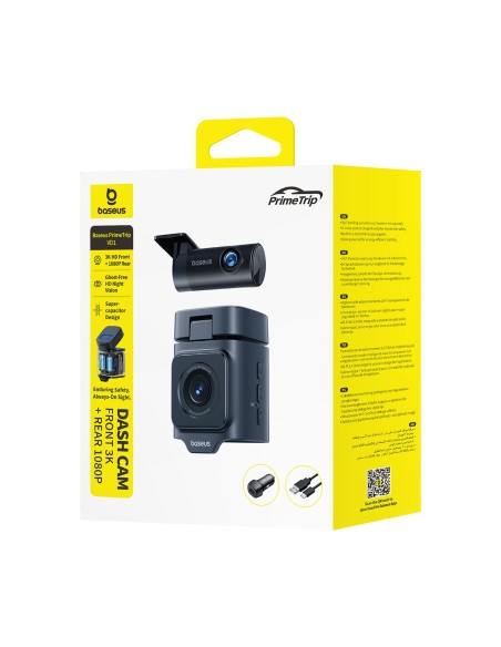
„PrimeTrip VD1“ 2K+1080p automobilio vaizdo registratorius – juodas
