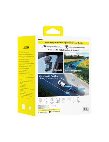 
„PrimeTrip VD1“ 2K+1080p automobilio vaizdo registratorius – juodas
